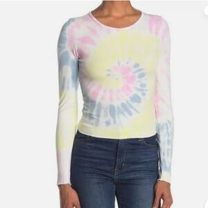 Elodie Pastel Tie Dye Long Sleeve Top Size XL